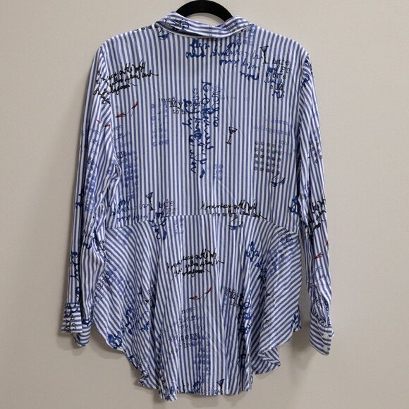 Chico's Conversation striped trapeze blouse-2 - Picture 4 of 4